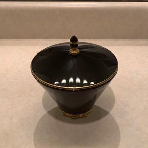 Vintage Black and Gold glass Jar
